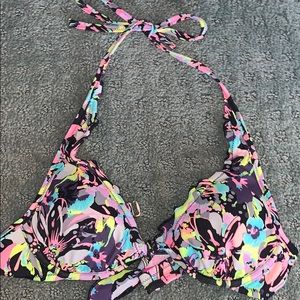 Underwire halter bikini top